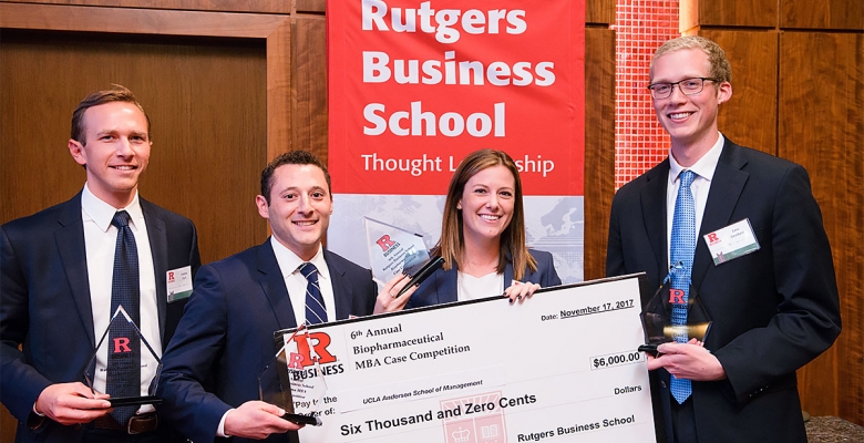 1st Place: UCLA Anderson School of Management poses with their prize check
