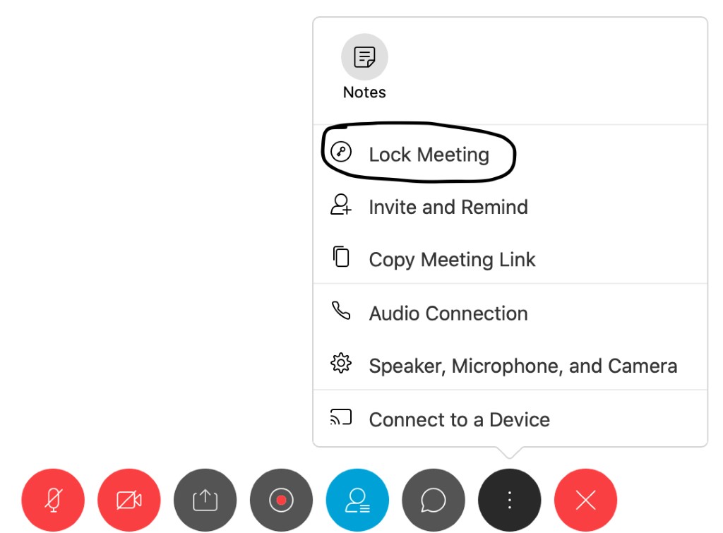 lock meeting option