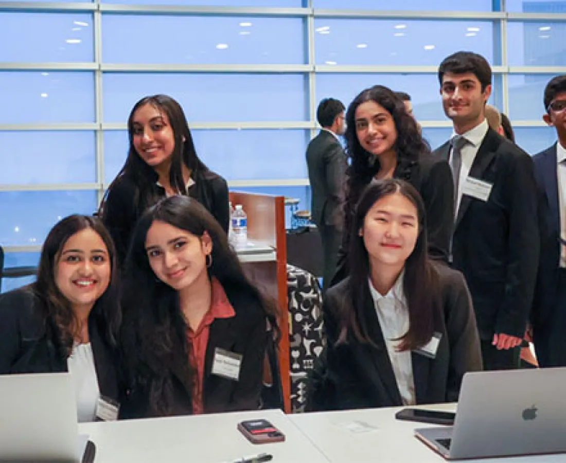 FBLA members posing for a group photo 