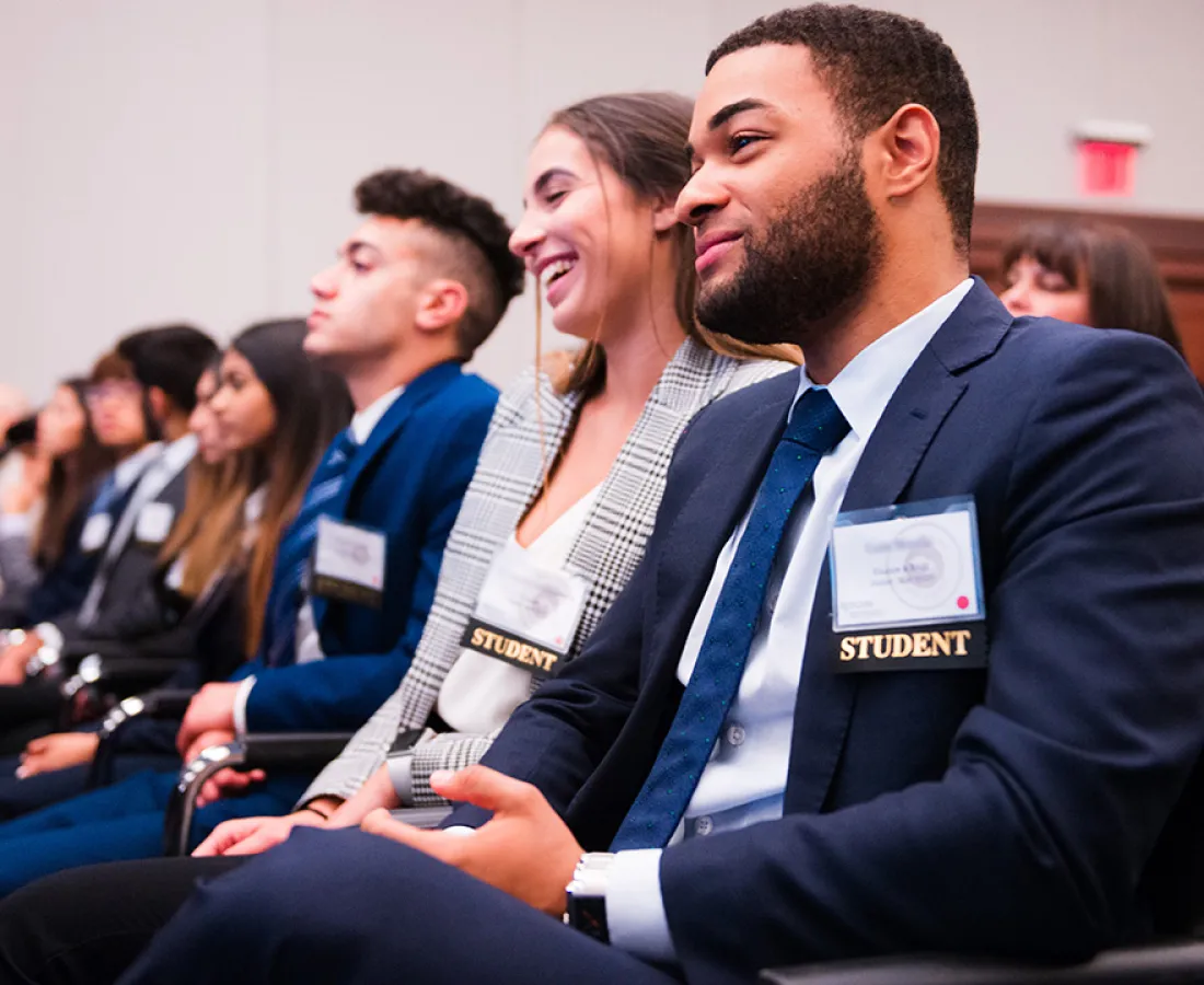 students attending an event