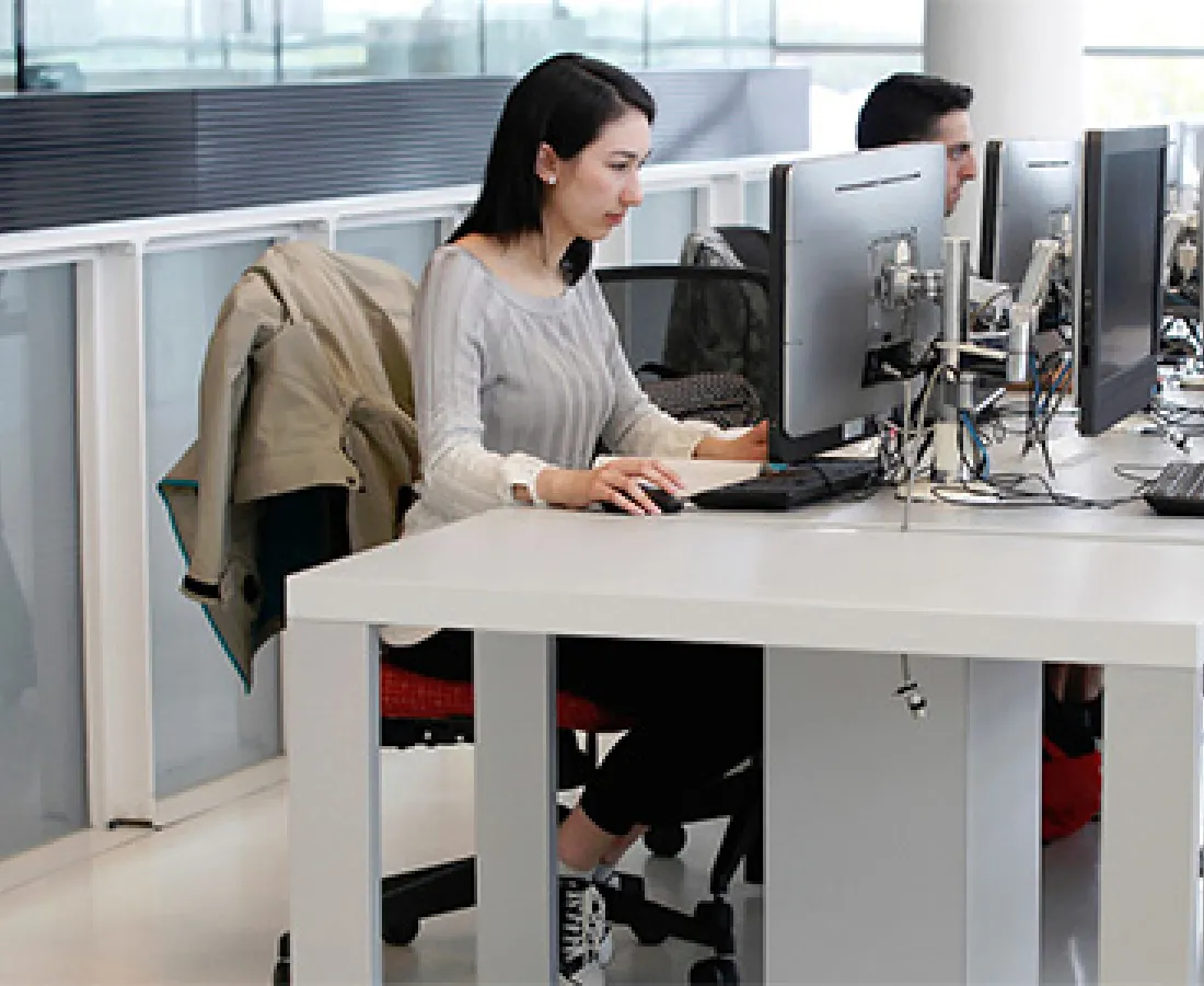 A student on a computer