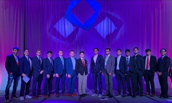 DECA members posing at an event