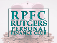 The Rutgers Personal Finance Club logo which features a pink piggy bank